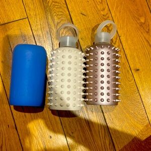 3 Pack BKR Spiked Mini Bottle, Gently Loved Metallic Mini Bottle w/Extra Sleeve